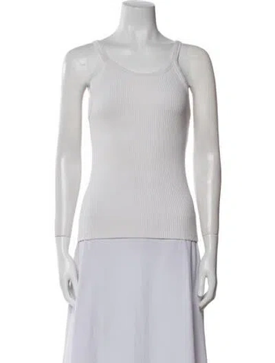 Pre-owned Leset Scoop Neck Sleeveless Top In White
