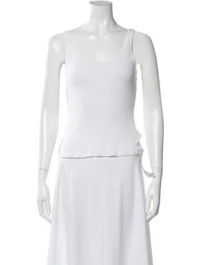 Pre-owned Leset Scoop Neck Sleeveless Top In White
