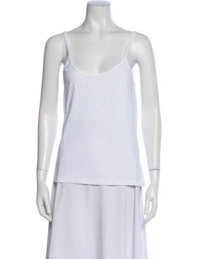 Pre-owned Leset Scoop Neck Sleeveless Top In White