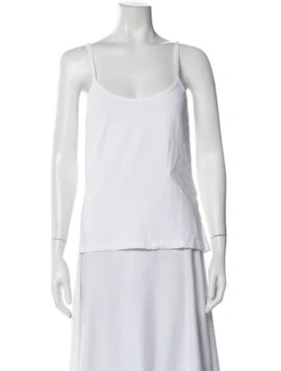 Pre-owned Leset Scoop Neck Sleeveless Top In White