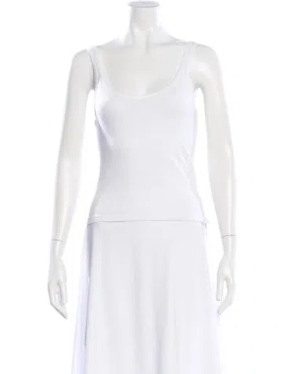 Pre-owned Leset Scoop Neck Sleeveless Top In White