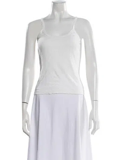 Pre-owned Leset Scoop Neck Sleeveless Top In White