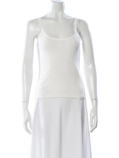 Pre-owned Leset Scoop Neck Sleeveless Top In White