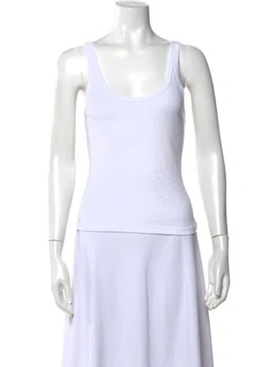 Pre-owned Leset Scoop Neck Sleeveless Top In White