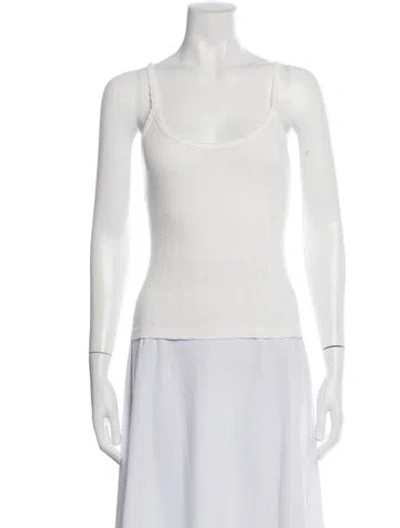 Pre-owned Leset Scoop Neck Sleeveless Top In White