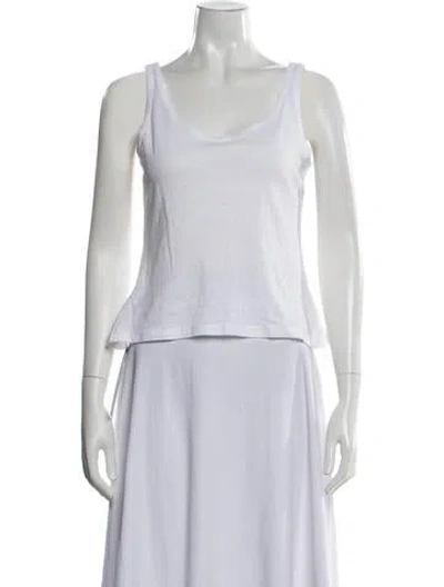 Pre-owned Leset Scoop Neck Sleeveless Top In White