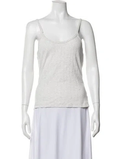 Pre-owned Leset Scoop Neck Sleeveless Top In White