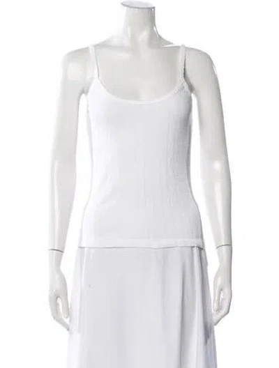 Pre-owned Leset Scoop Neck Sleeveless Top In White
