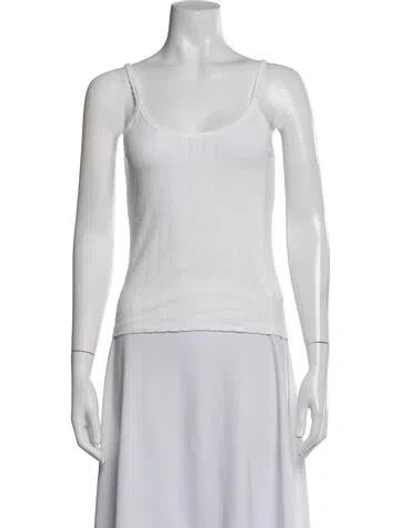 Pre-owned Leset Scoop Neck Sleeveless Top In White