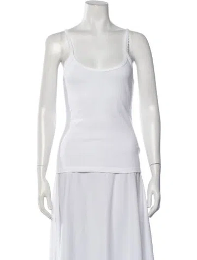 Pre-owned Leset Scoop Neck Sleeveless Top In White