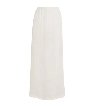Leset Sequinned Stella Maxi Skirt In White