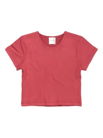 Leset Short-sleeve Raw-edge Tee In Red