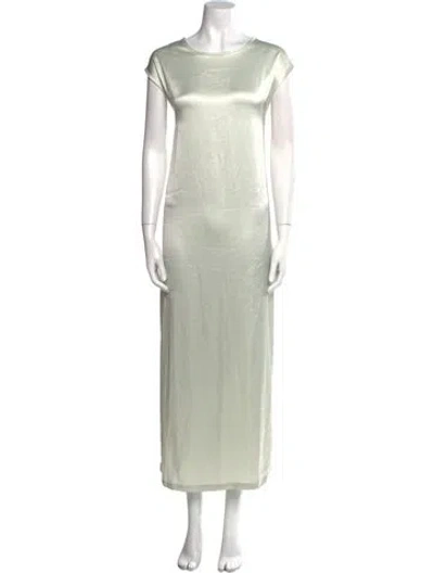 Pre-owned Leset Silk Long Dress In Green