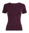 Leset Slim Fit Pointelle T-shirt In Purple