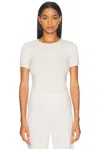 Leset Pointelle-knit Cotton-jersey T-shirt In Cloud