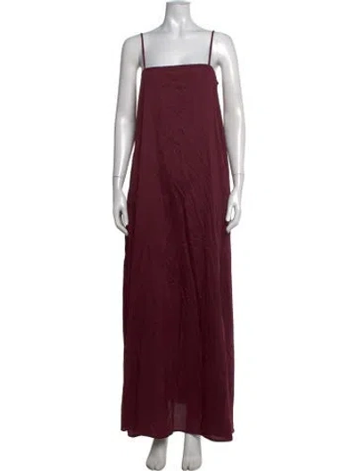 Pre-owned Leset Square Neckline Long Dress W/ Tags In Burgundy