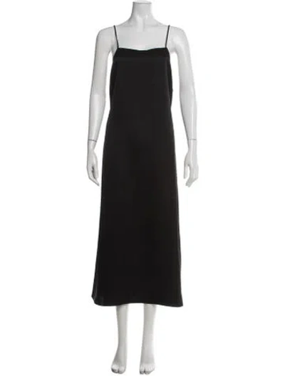 Pre-owned Leset Square Neckline Midi Length Dress In Black