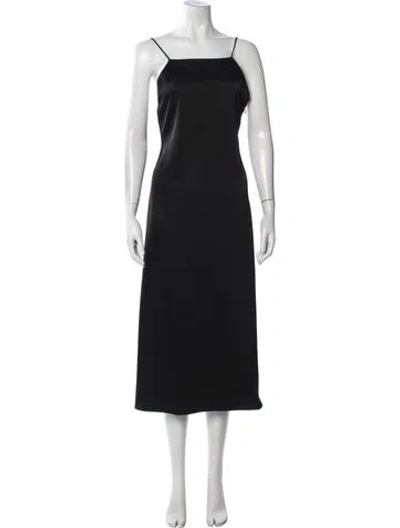 Pre-owned Leset Square Neckline Midi Length Dress In Black