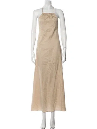 Pre-owned Leset Square Neckline Midi Length Dress In Neutral