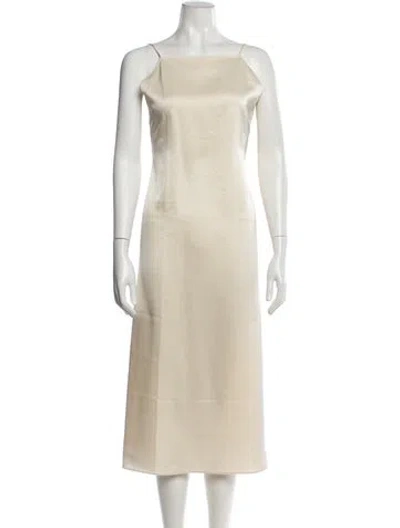 Pre-owned Leset Square Neckline Midi Length Dress W/ Tags In Neutral