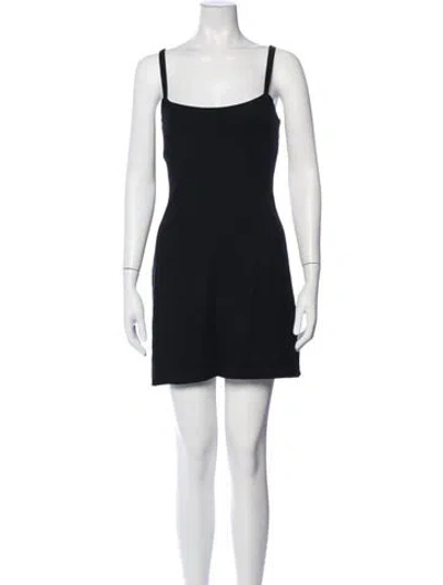 Pre-owned Leset Square Neckline Mini Dress In Blue
