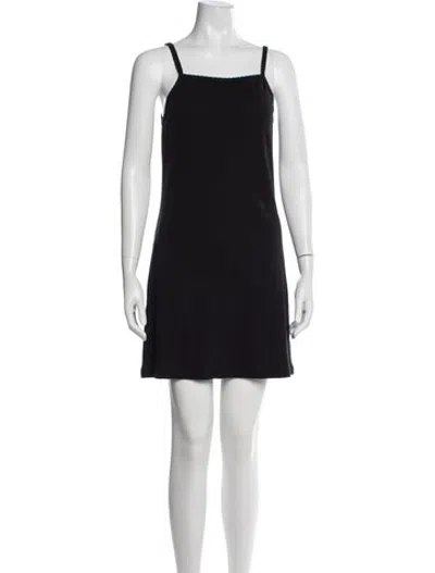 Pre-owned Leset Square Neckline Mini Dress In Blue