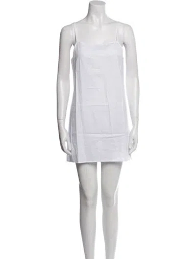 Pre-owned Leset Square Neckline Mini Dress W/ Tags In White