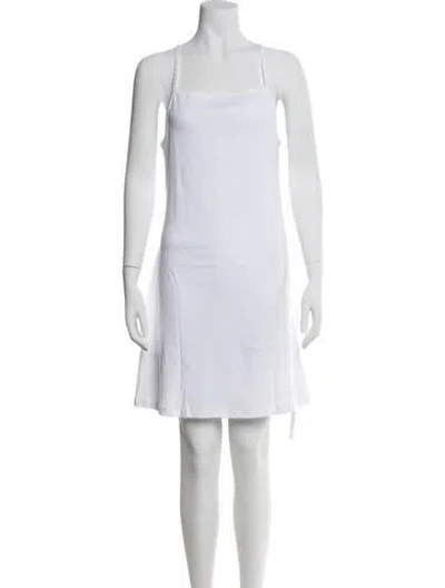 Pre-owned Leset Square Neckline Mini Dress W/ Tags In White