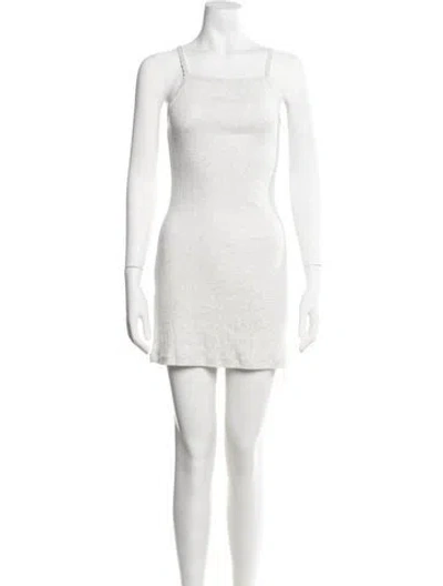 Pre-owned Leset Square Neckline Mini Dress W/ Tags In White