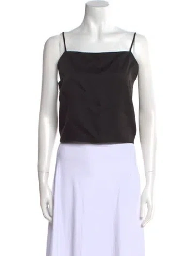 Pre-owned Leset Square Neckline Sleeveless Crop Top W/ Tags In Black
