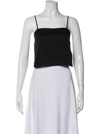 Pre-owned Leset Square Neckline Sleeveless Crop Top In White