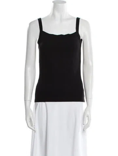 Pre-owned Leset Square Neckline Sleeveless Top In Black