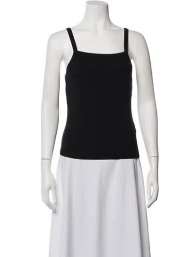 Pre-owned Leset Square Neckline Sleeveless Top In Black