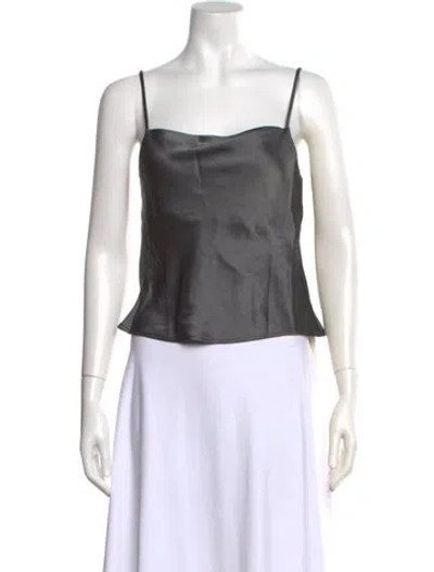 Pre-owned Leset Square Neckline Sleeveless Top W/ Tags In Gray