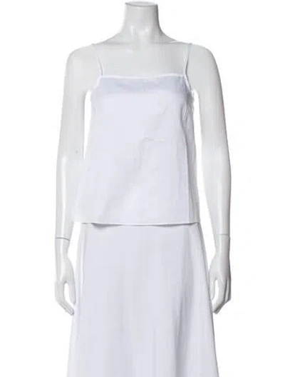 Pre-owned Leset Square Neckline Sleeveless Top W/ Tags In White