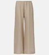 Leset Stella Sequin-embellished Linen-blend Gauze Wide-leg Pants