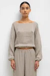 Leset Stella Long Sleeve Blouson In Dune