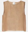 Leset Stella Sequined Cropped Tank Top In Gold