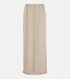 STELLA亮片亚麻混纺加长半身裙