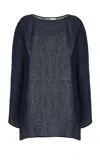 LESET STELLA SEQUINED LINEN-BLEND MINI TUNIC DRESS