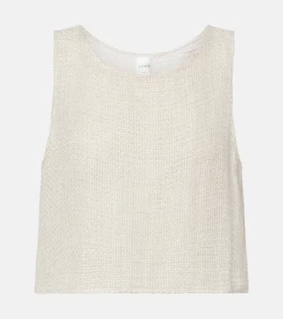 Leset Stella Sequined Linen-blend Tank Top In White
