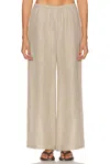 Leset Stella Sequin-embellished Linen-blend Gauze Wide-leg Pants