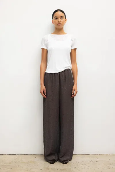 Leset Stella Wide Leg Trouser In Brown