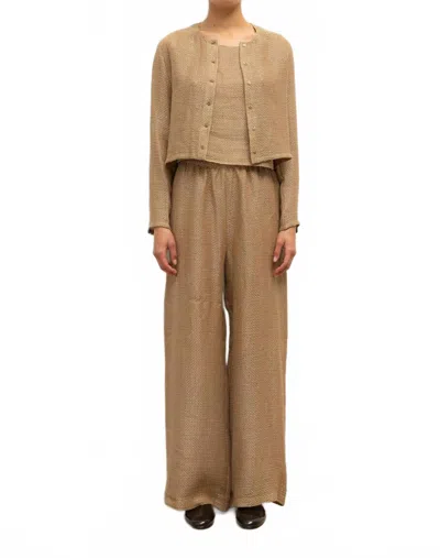 Leset Stella Wide Leg Pant In Honey In Brown