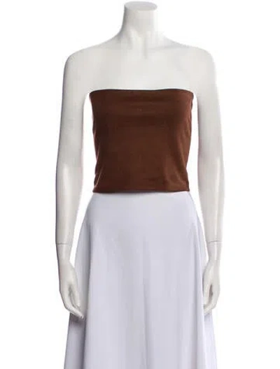 Pre-owned Leset Strapless Crop Top In Black