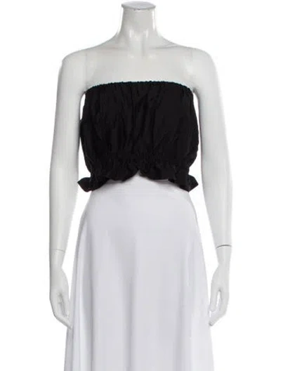Pre-owned Leset Strapless Crop Top In Black