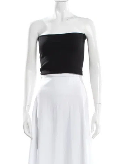 Pre-owned Leset Strapless Crop Top In Black