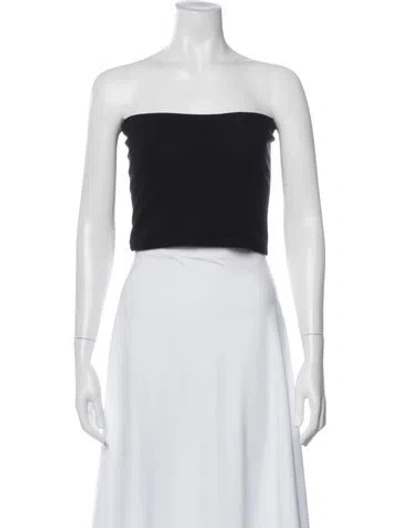 Pre-owned Leset Strapless Crop Top In Black