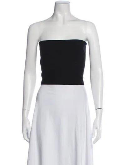 Pre-owned Leset Strapless Crop Top In Black
