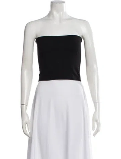 Pre-owned Leset Strapless Crop Top In Black